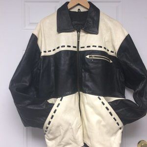 Black and White Leather Jacket
